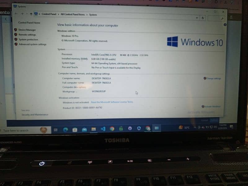 Toshiba Intel core i5 SSD 256gb with 8gb ram with charger 4