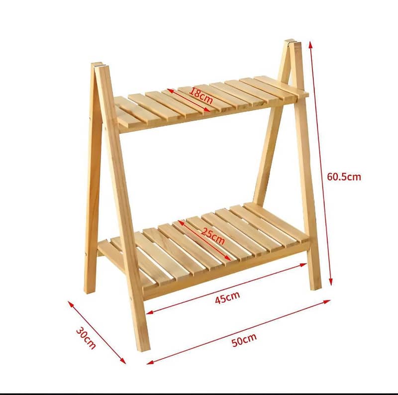 The Double-Layer Ladder Plant Stand Is Made Of High-Quality Pine Wood 1