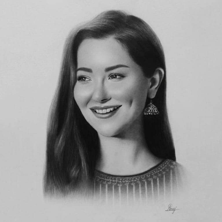 Get a beautiful realistic pencil sketch 1