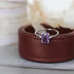 Purple Fluorite Ring  (Silver)