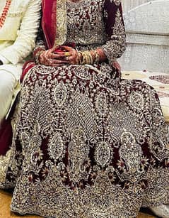 maroon red bridal lehnga