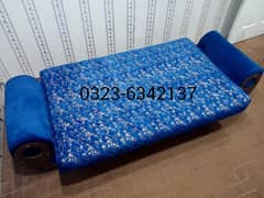 Sofa Combed New Blue Print Velvet Fabric | Sofa Cum Bed Sofa Set