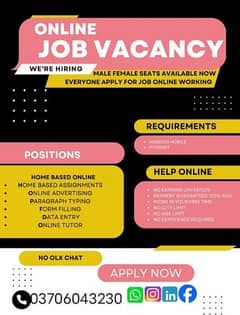 online jobs/full time/part time/simple typing jobs for boys and girls