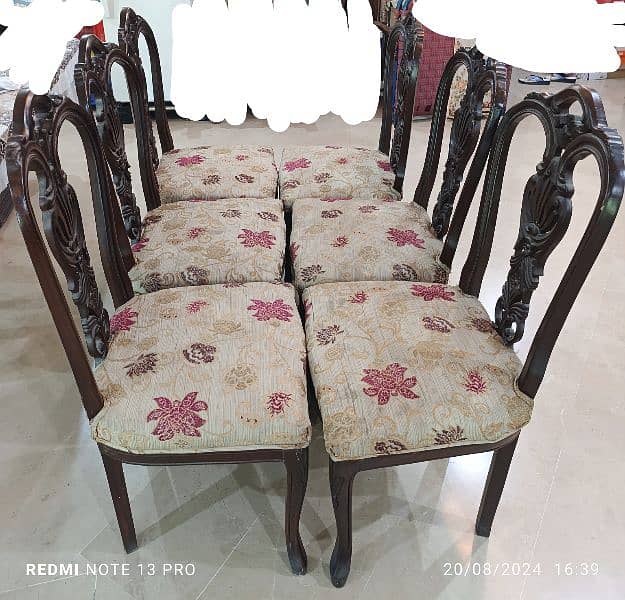 Dining Table / Round Dining / 6 Chairs / Top glass dining 4