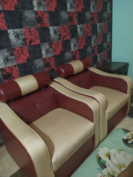 five seater sofa set with center table And sofa cover 1