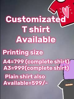 customizated T shirt available