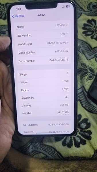 I phone 11 pro Max 256gb pta 12