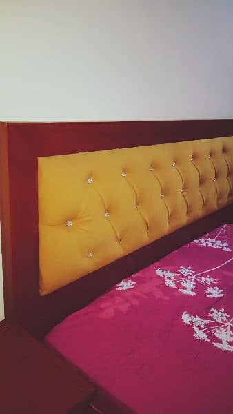 CLEAN AND COMFORTABLE USED BED WITH SIDE TABLES 1