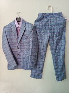 3pcs check pant coat for boys