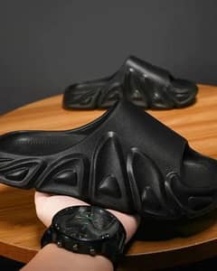 Men black Slippers