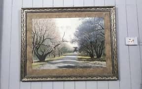 Original Huge Landscape View Painting with frame and signature