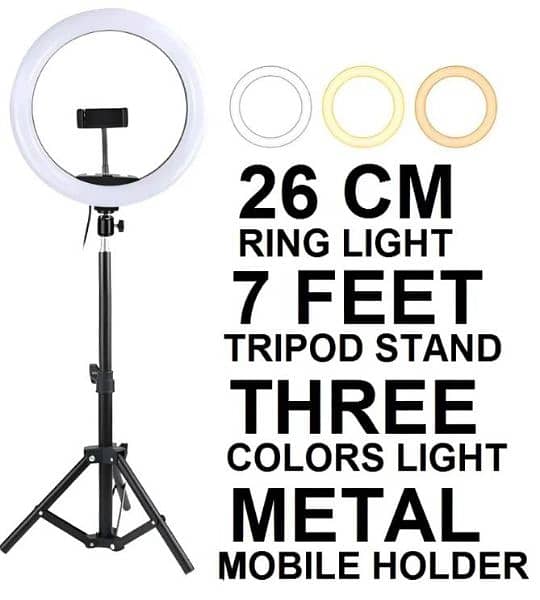 Tripod Phone Stand with ring light 0