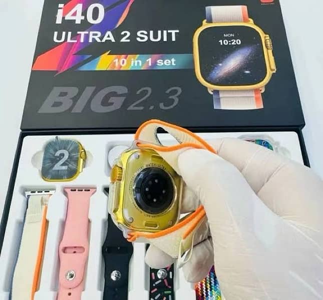 I40 Ultra 2 Smart Watch 10 in 1 Smartwatch 7 Straps + Silicone Case 4