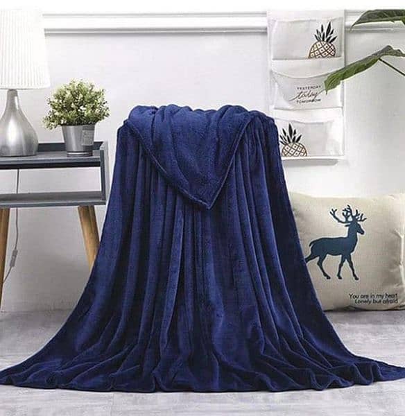 Fleece plain double bed blanket 8