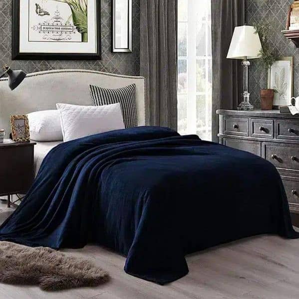 Fleece plain double bed blanket 9