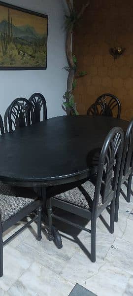 Pure wood dining table with 8 chairs 1