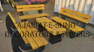 - CONCRETE CHIPS BENCHES , TABLES , CHAIRS , FOUNTAIN , TUFF PAVER ETC