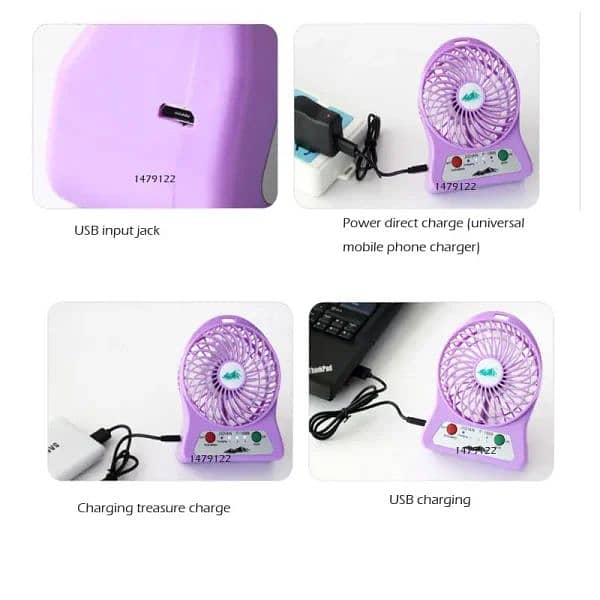 Portable Mini Usb Fan Rechargeable Battery  (random Colors)7 4