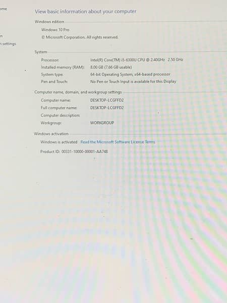 LENOVO THINKPAD X270 i5 6th generation 3