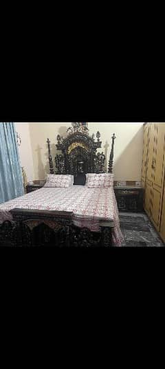 chiniot  haveli bed set pure wooden