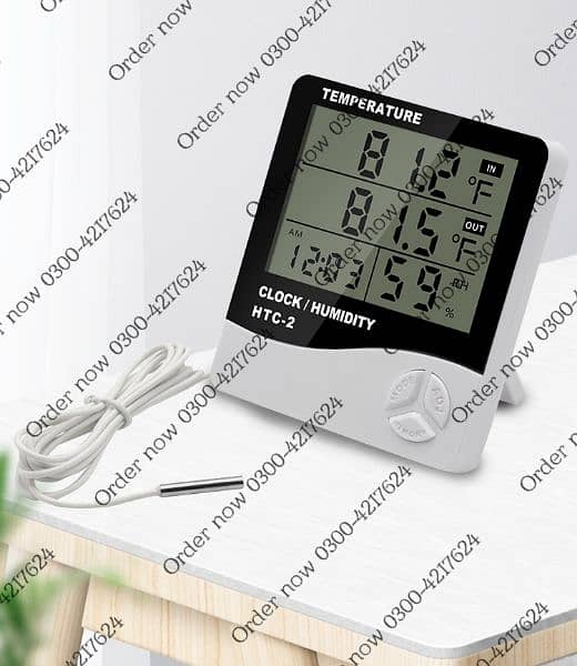 LCD Digital sports Thermometer Temperature Humidity Meter HTC-1 1