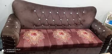 6 Seater Sofa/ Wooden Sofa/ Velvet Sofa/ Poshish Sofa