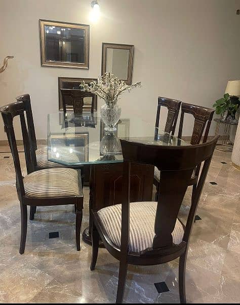 6 chairs dinning with glass top 2