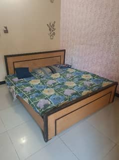 Double bed condition 10/8 with sofa set 3 chairs Mobile no,03003103131