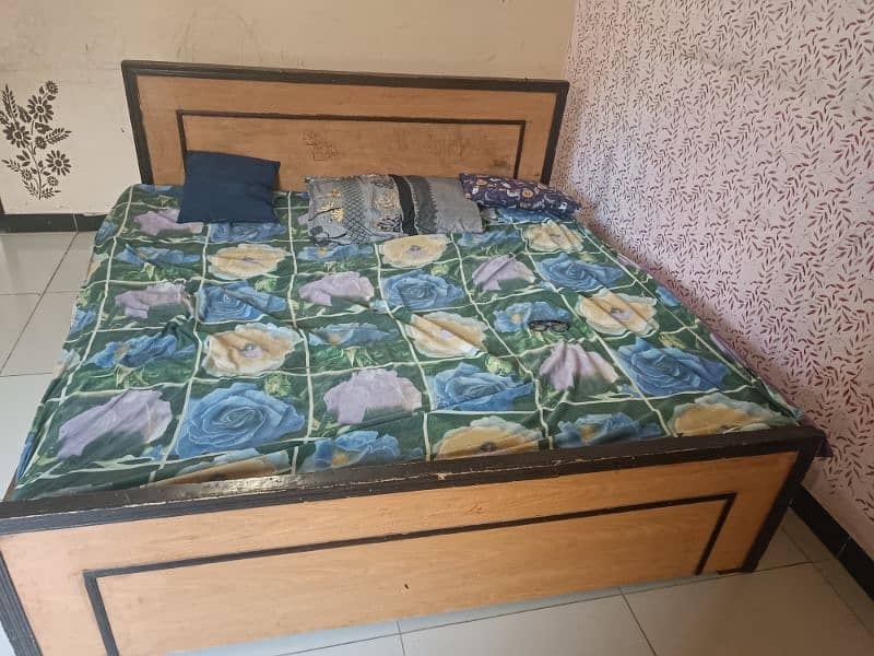 Double bed condition 10/8 with sofa set 3 chairs Mobile no,03003103131 1