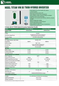 Hisel Power Titan 4KW VMIII Twin PV5000 Solar Hybrid Inverter