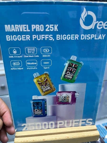 Oree Marvel Pro 25,000 Bigger Puff Bigger Display Dual mash Coil 3