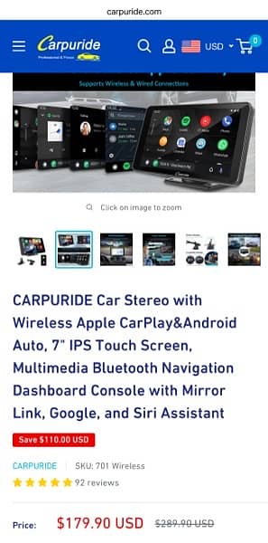 Carpuride Portable 7 inch IPS Touch Screen car Multimedia Navigation 6