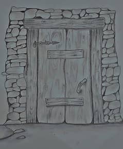 A wooden door