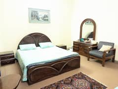 COMPLETE bedroom set, wooden bed,mattress, side tables, dressing table 0