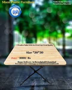 Wooden Tables With 100% Heavy Gage Stand & Quality 0