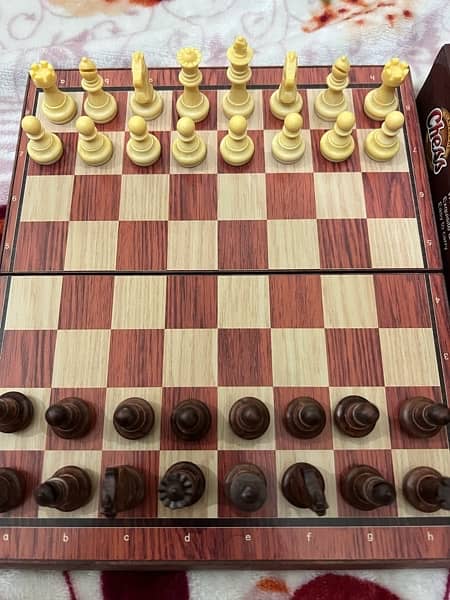 Chess Board Game Wooden, 24.5*21.3*2cm Magnetic Crafted Folding Chess 6