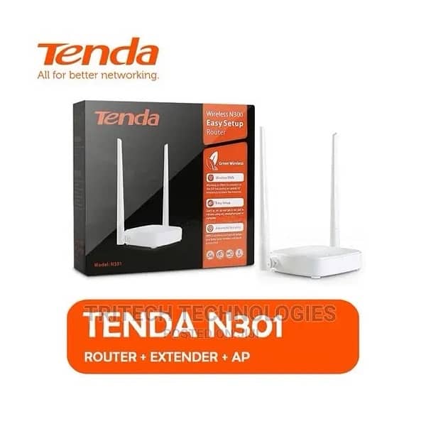 Tenda Orignal Router (Two Antina ) Model N301 2