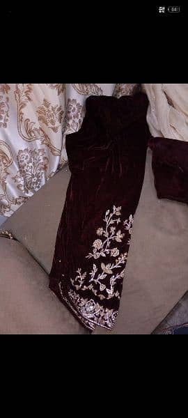 beautiful velvet stitched 3 piece dress 2