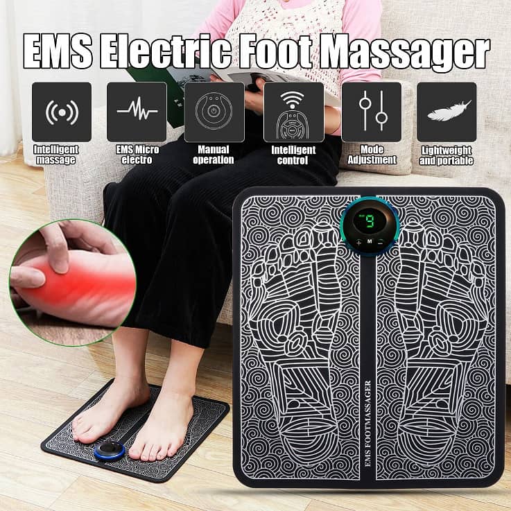 EMS FOOT massager mat Muscle Stimulator| Simulated Massage Therapy 0