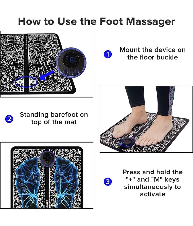 EMS FOOT massager mat Muscle Stimulator| Simulated Massage Therapy 2