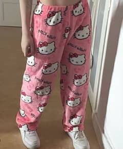 Hello kitty comfy trending fleece material high quality pajamas unisex