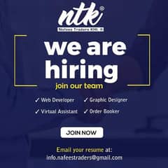 HIRING Web Developer,Graphic Designer,Order Booker & Virtual Assistant