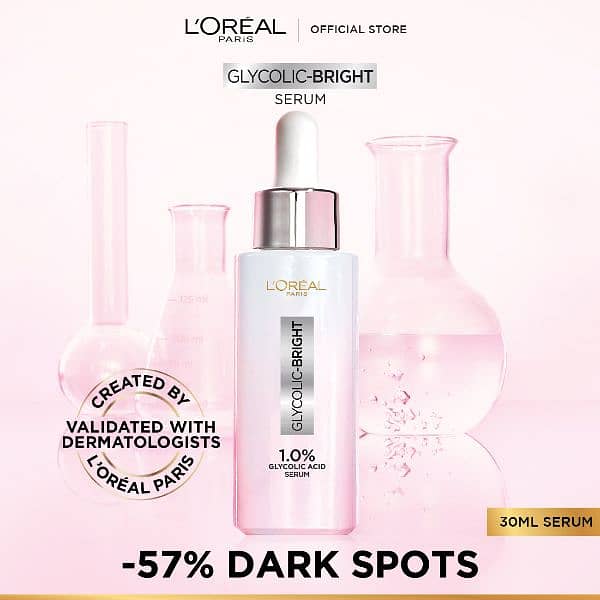 LOreal Paris - Glycolic Bright Instant Glowing Face Serum - 30ml 1