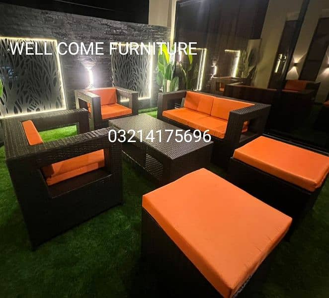 OUTDOOR GARDEN RATTAN UPVC FURNITURE SOFA SET CHAIRS TABLES  UMBRELLA 6