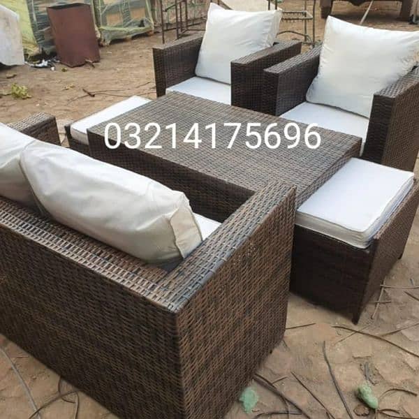 OUTDOOR GARDEN RATTAN UPVC FURNITURE SOFA SET CHAIRS TABLES  UMBRELLA 9