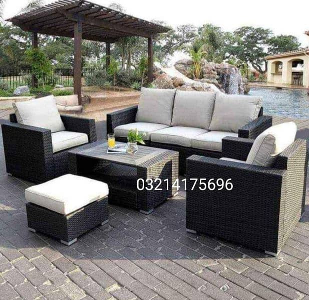 OUTDOOR GARDEN RATTAN UPVC FURNITURE SOFA SET CHAIRS TABLES  UMBRELLA 11