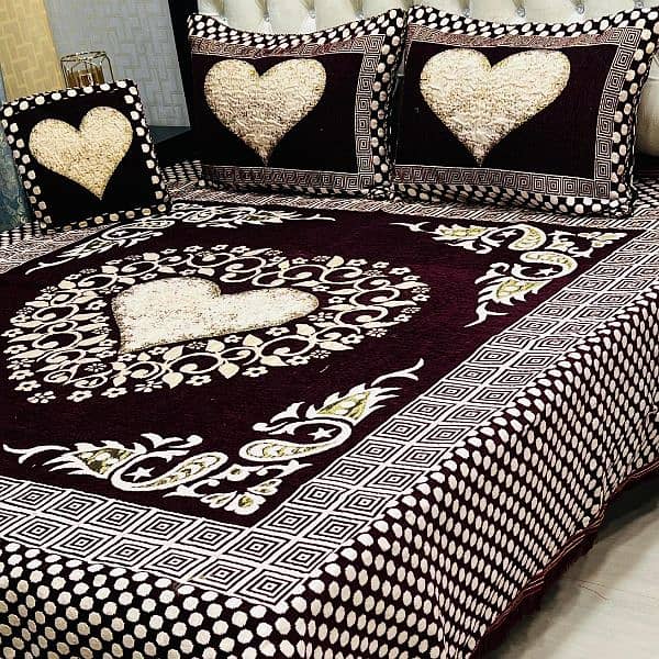 4 Piece Velvet Jacquard Bedsheet king size 03017186072 4