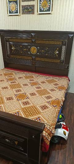 wooden bed for urgent sale 0