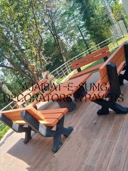 - A CLASS GARDEN PICNIC BENCHES - FOUNTAIN , TUFF TILE , PAVERS  ETC 6