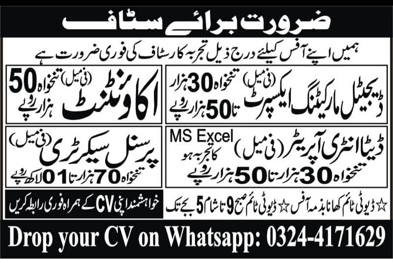 Female Staff Required 0